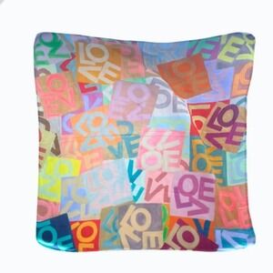 NWT LovEvolve Signature Multicolored Love Baby Swaddle Blanket Organic Cotton